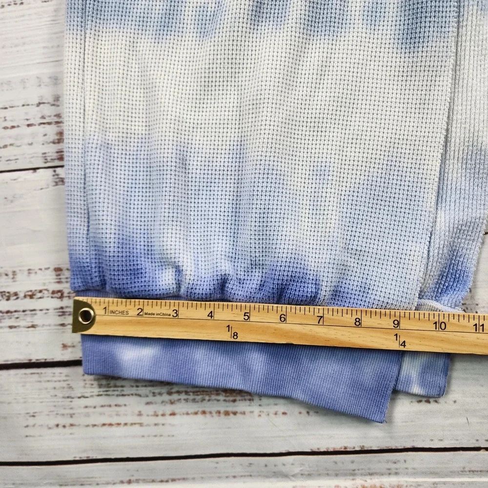 Boys Lie Bullseye MM Pant Womens XS Blue Tie Dye Thermal Wide Leg Sweatpants